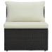 Set muebles de jardín 6 piezas y cojines ratán sintético marrón