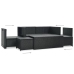 Set muebles de jardín 6 piezas y cojines ratán sintético negro
