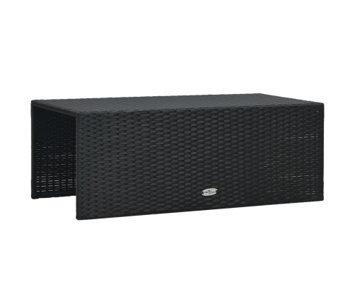 Set muebles de jardín 6 piezas y cojines ratán sintético negro