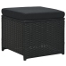 Set muebles de jardín 6 piezas y cojines ratán sintético negro