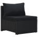 Set muebles de jardín 6 piezas y cojines ratán sintético negro