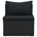 Set muebles de jardín 6 piezas y cojines ratán sintético negro
