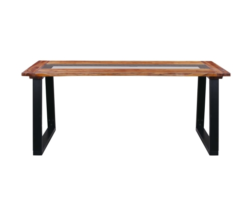 vidaXL Mesa de comedor de madera maciza de acacia y vidrio 180x90x75cm