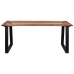 vidaXL Mesa de comedor de madera maciza de acacia y vidrio 180x90x75cm