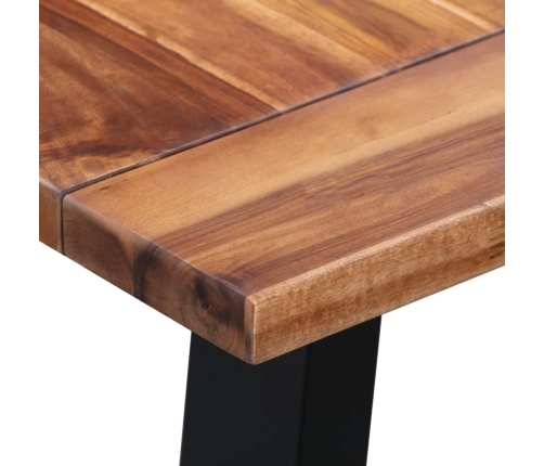 vidaXL Mesa de comedor de madera maciza de acacia y vidrio 180x90x75cm