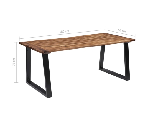 Mesa de comedor madera maciza de acacia 180x90 cm