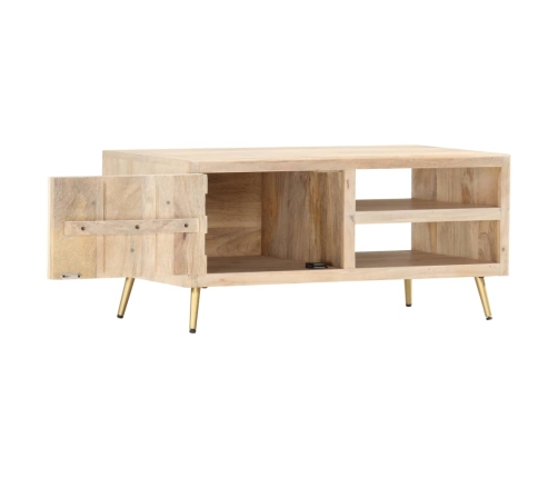 Mesa de centro de madera maciza de mango 90x45x40cm