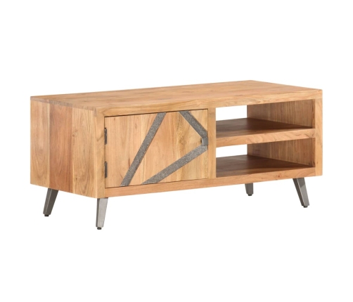 Mesa de centro de madera maciza de acacia 90x45x40cm