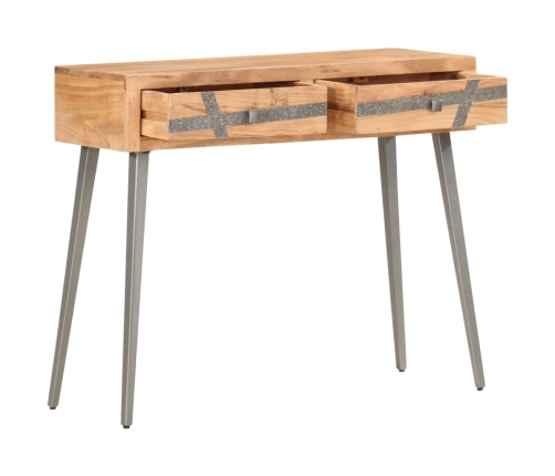 Mesa consola de madera maciza de acacia 90x30x75 cm