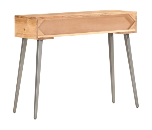 Mesa consola de madera maciza de acacia 90x30x75 cm