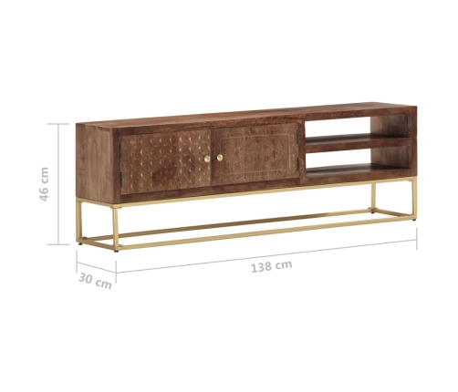 vidaXL Mueble para TV madera maciza de mango 138x30x46 cm