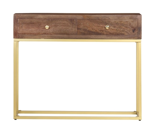 Mesa consola de madera maciza de mango 90x30x75 cm