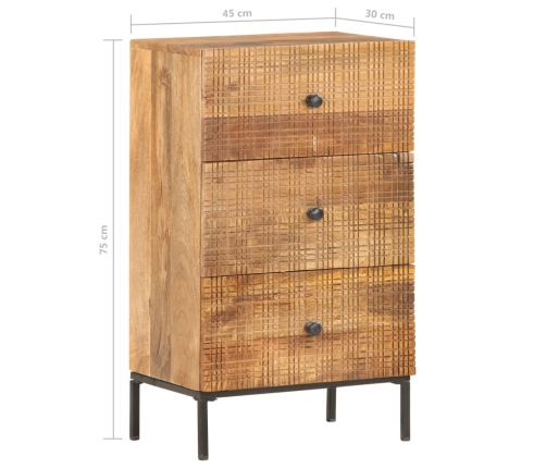 Aparador de madera maciza de mango 45x30x75 cm