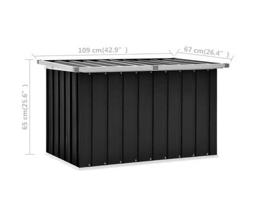 vidaXL Caja de almacenaje para jardín gris antracita 109x67x65 cm