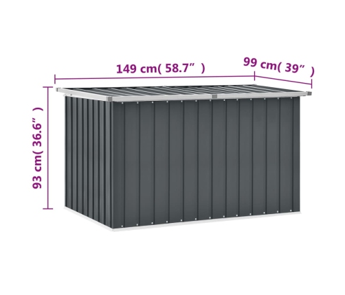 vidaXL Caja de almacenaje para jardín gris 149x99x93 cm