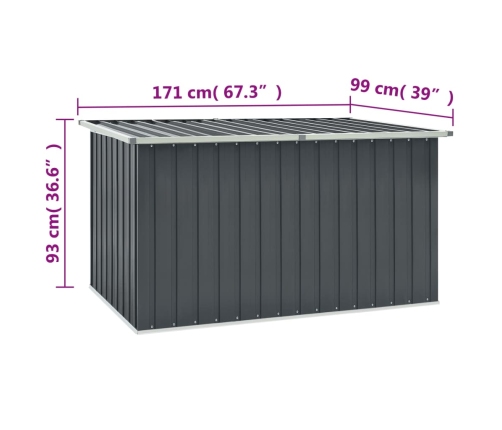 Caja de almacenaje para jardín gris 171x99x93 cm