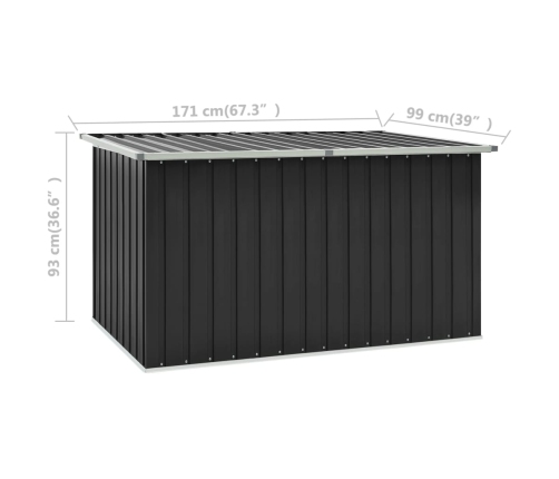 vidaXL Caja de almacenaje para jardín gris antracita 171x99x93 cm