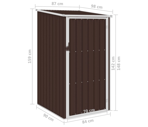 Cobertizo de jardín verde acero galvanizado 87x98x159 cm