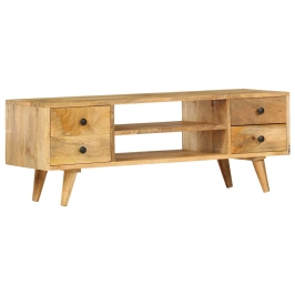 Mueble para TV de madera maciza de mango 110x35x40 cm