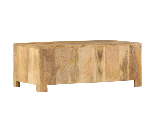 Mesa de centro con 4 cajones madera maciza de mango 90x50x35 cm