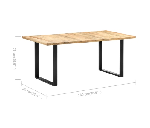 Mesa de comedor de madera maciza de mango 180x90x76 cm