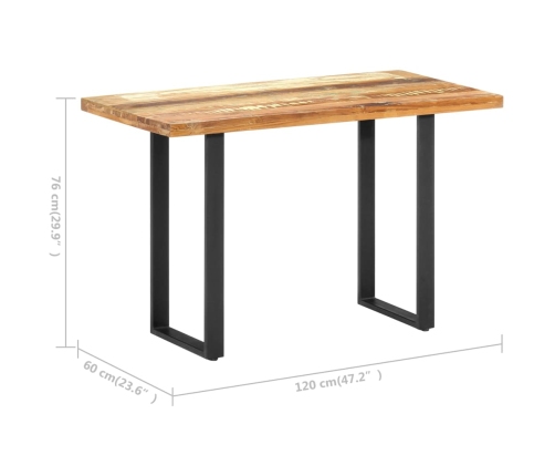 Mesa de comedor madera maciza reciclada 120x60x76 cm