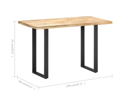 Mesa de comedor de madera maciza de mango 120x60x76 cm