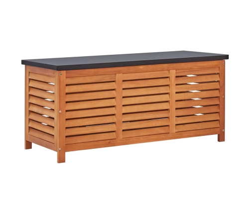 Caja de almacenaje jardín madera maciza eucalipto 117x50x55 cm