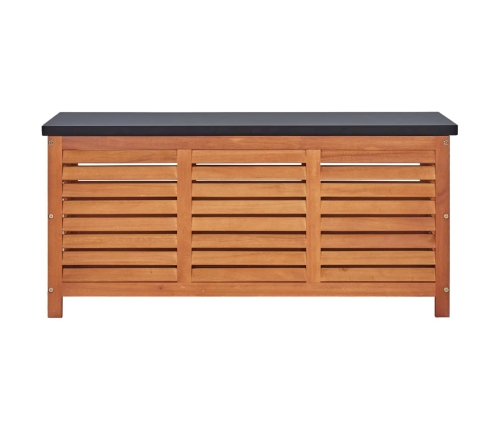 Caja de almacenaje jardín madera maciza eucalipto 117x50x55 cm