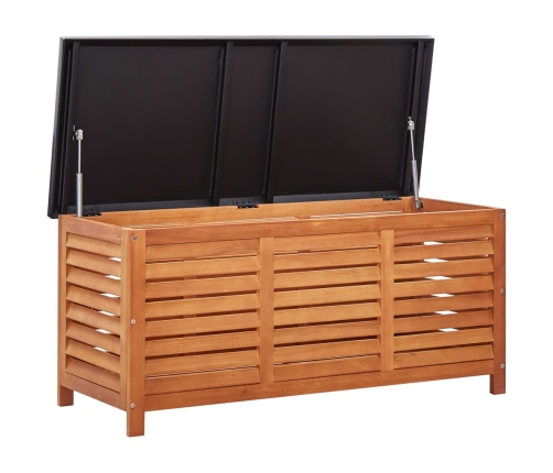 Caja de almacenaje jardín madera maciza eucalipto 117x50x55 cm