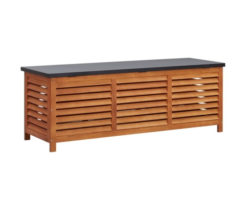 Caja de almacenaje jardín madera maciza eucalipto 150x50x55 cm