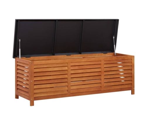 Caja de almacenaje jardín madera maciza eucalipto 150x50x55 cm