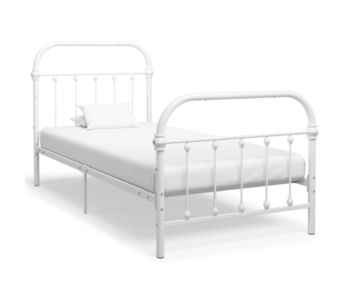 Estructura de cama sin colchón metal blanco 90x200 cm