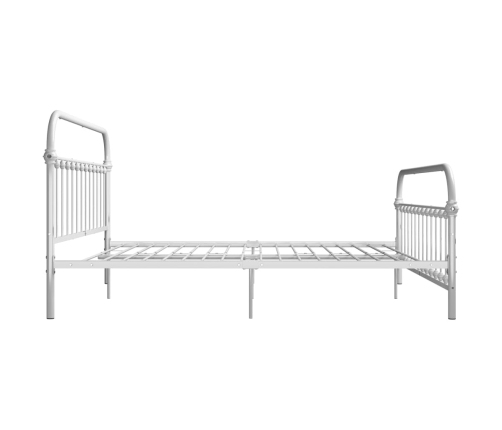 Estructura cama sin colchón con cabecero metal blanco 180x200cm