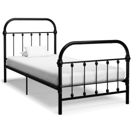 Estructura de cama sin colchón metal negro 100x200 cm