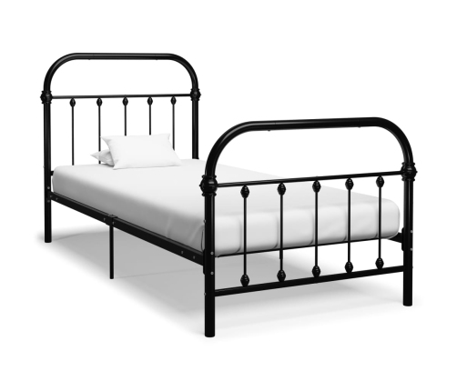 Estructura de cama sin colchón metal negro 100x200 cm