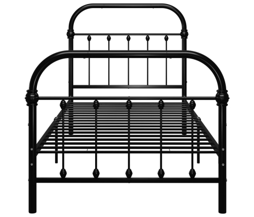 Estructura de cama sin colchón metal negro 100x200 cm