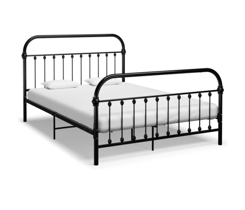 Estructura cama sin colchón con cabecero metal negro 140x200 cm