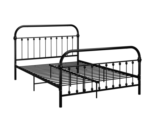 Estructura cama sin colchón con cabecero metal negro 140x200 cm
