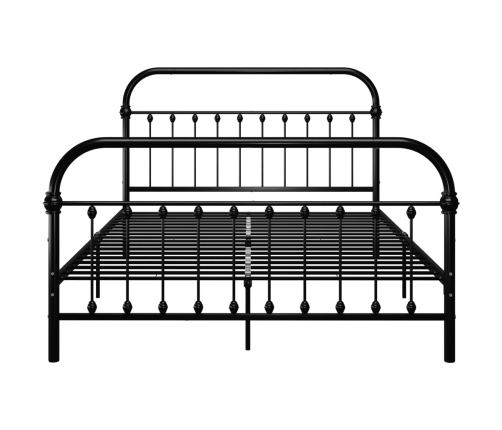 Estructura cama sin colchón con cabecero metal negro 140x200 cm