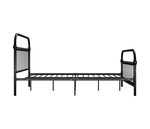 Estructura cama sin colchón con cabecero metal negro 140x200 cm