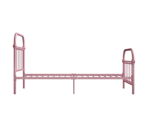 Estructura de cama sin colchón metal rosa 90x200 cm