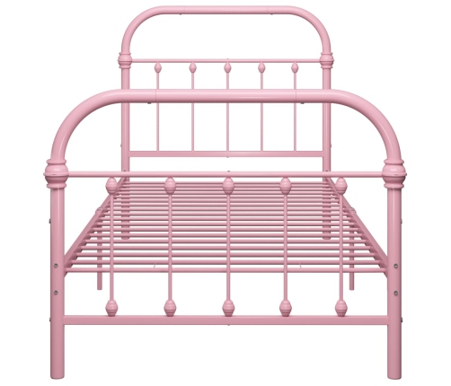 Estructura de cama sin colchón metal rosa 100x200 cm