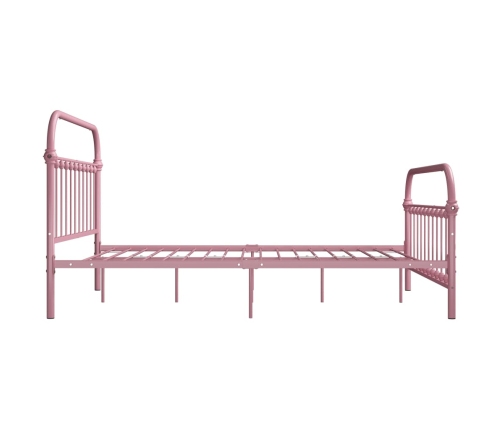 Estructura de cama sin colchón metal rosa 120x200 cm