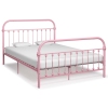 vidaXL Estructura de cama de metal rosa 160x200 cm