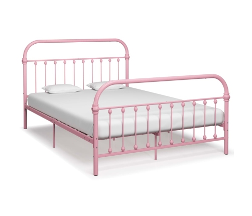 vidaXL Estructura de cama de metal rosa 160x200 cm