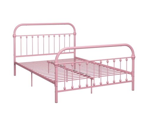 vidaXL Estructura de cama de metal rosa 160x200 cm