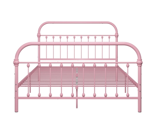 vidaXL Estructura de cama de metal rosa 160x200 cm