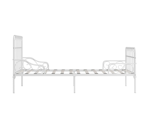 Cama con somier sin colchón metal blanco 90x200 cm