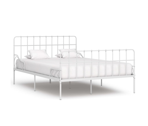 vidaXL Estructura de cama con somier metal blanco 120x200 cm